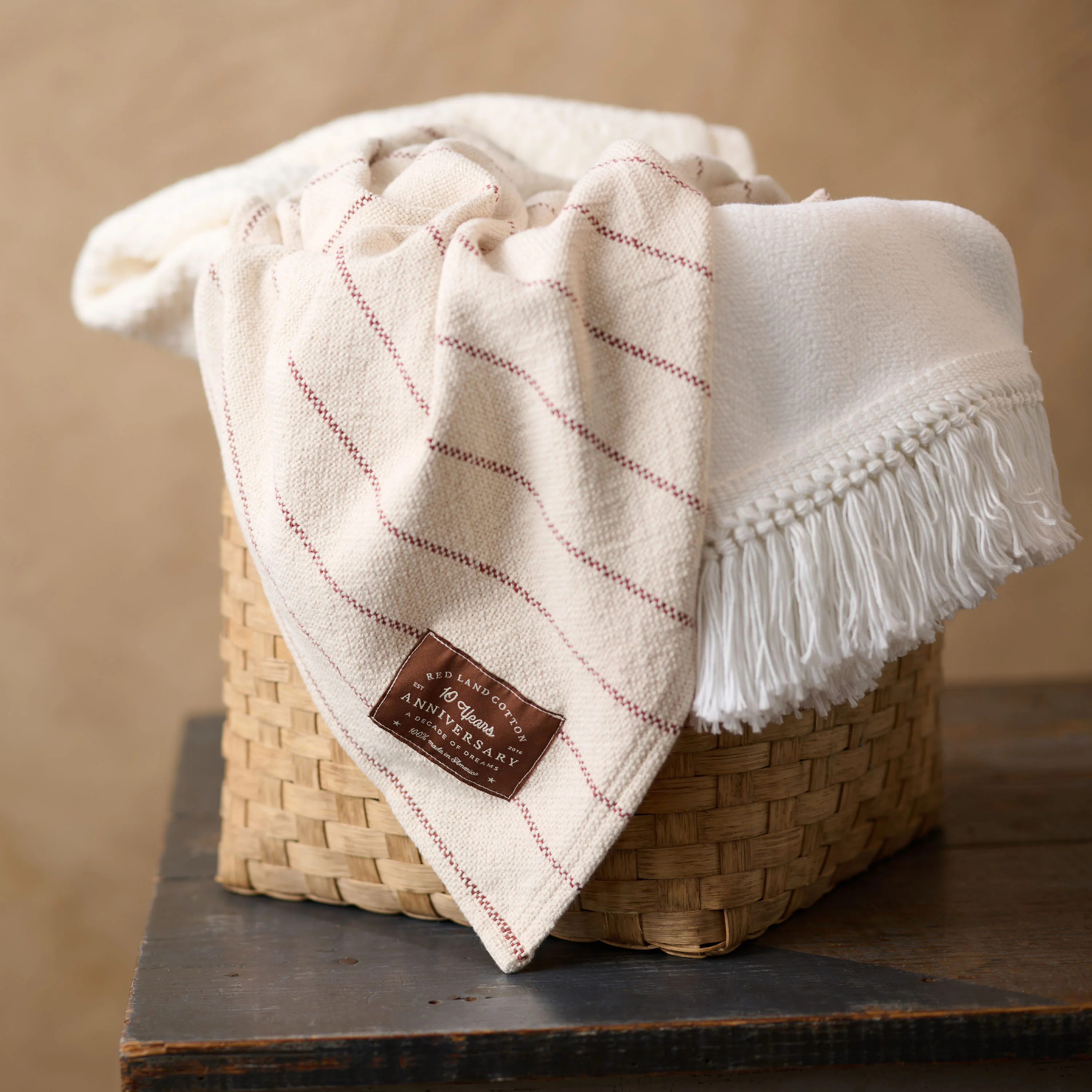 Red Land Cotton 10th Anniversary Throw Blanket - Image 3