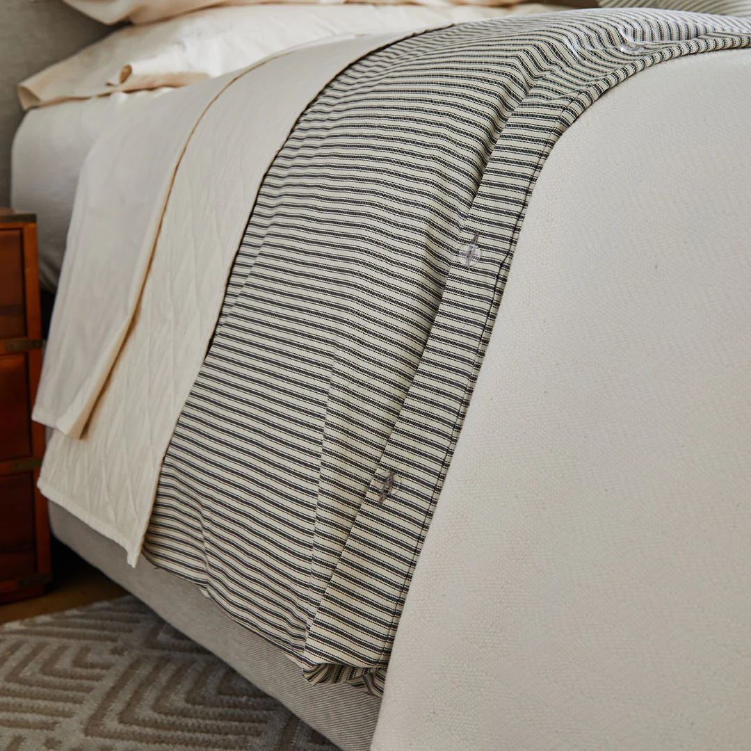 Ticking Stripe Duvet Cover and Shams Bundle - Image 3