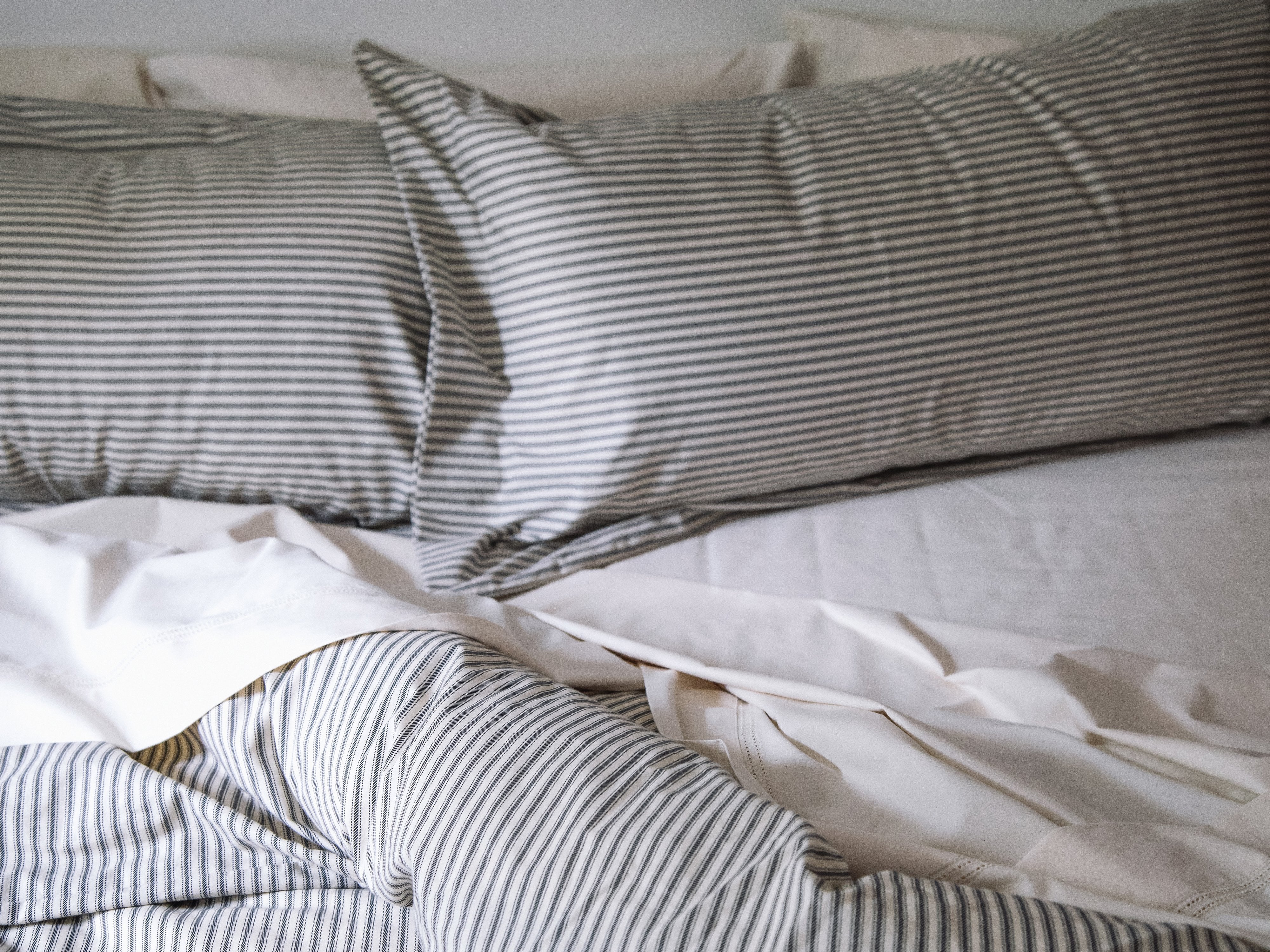 Ticking Stripe Duvet Cover and Shams Bundle - Image 5