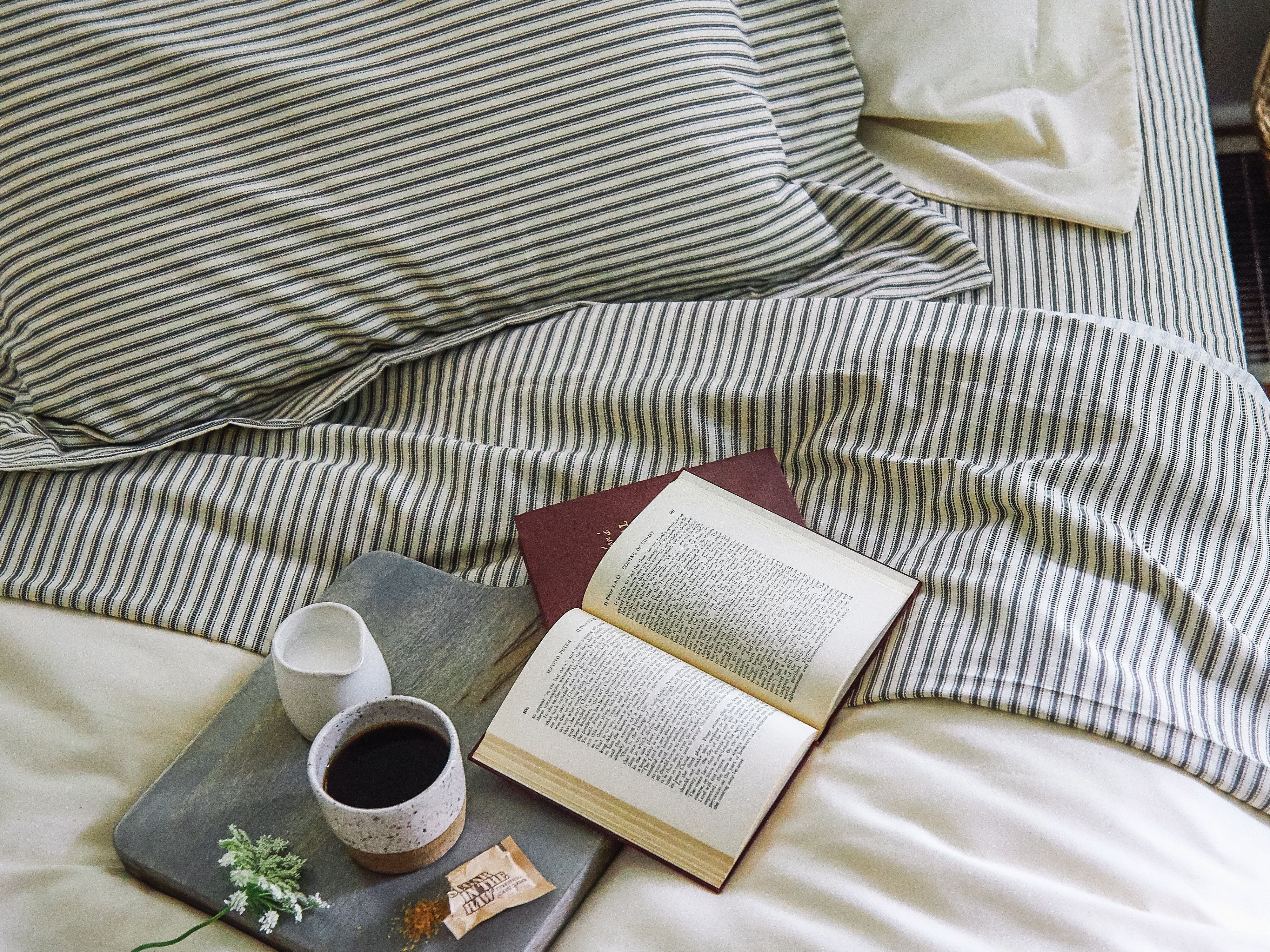 Ticking Stripe Single Flat Sheet - Image 5